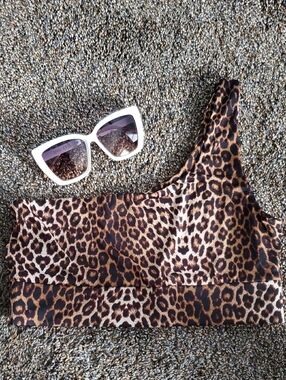naked wardrobe Leopard Print Swim Top And JS Sunnies
